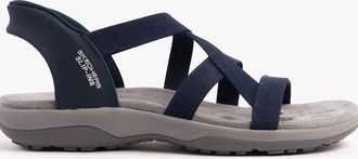 Skechers Womens Skechers 163460/NVY REGGAE SLIM - STRETCH FLEX Womens Sandals Navy/Grey/Pink - Blue - Size: 4