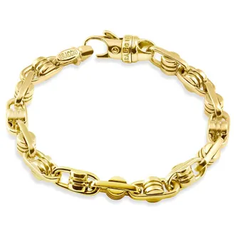 Pompeii3 Mens 14k Gold (47gram) or Platinum (76gram) 6.5mm Link Bracelet 9