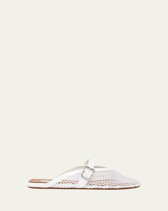 Alaia Mesh Mary Jane Ballerina Mules