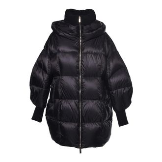 Baldinini Wol en Nylon Donsjack - Dames - Mantels - Zwart - Maat: S Wol