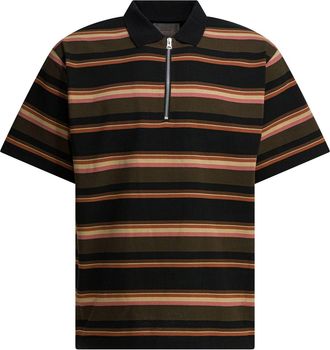 sacai Striped Buttonless Polo Shirt