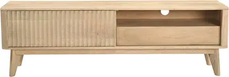 Miliboo Mueble Tv De Madera Clara De Mango Macizo Con Puerta Corredera L160 Cm Alda