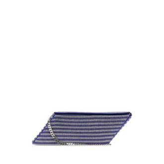 Kara Two-Tone Rhinestones Clutch Cobaltstripe