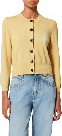 Isabel Marant Newton Iconic Cardigan In Light Yellow