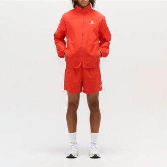 New Balance Mens Made in USA Cycling Jacket in Red Polywoven, size Medium