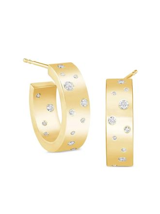 64 Facets 18kt yellow gold Stardust Diamond hoops - women - 18kt Yellow Gold/Diamond - One Size