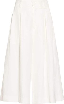 P.A.R.O.S.H. pleated below-knee shorts - women - Linen/Flax/Viscose - M - White