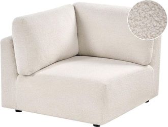 Beliani Right-Hand Corner 1-Seat Off-White Boucle Upholstered Modul Section KIVVIK