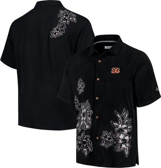 Tommy Bahama Mens Tommy Bahama Black Cincinnati Bengals Hibiscus Camp Button-Up Shirt at Nordstrom, Size Xx-Large