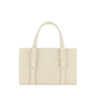 Kara Ivory Canvas Handbag