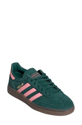 adidas Handball Spezial Sneaker in Green/Pink Spark/Gold Met. at Nordstrom, Size 11.5