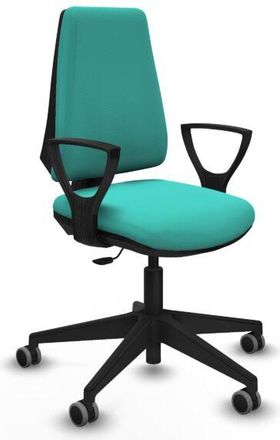 Piqueras y Crespo Piqueras Y Crespo - Elche Cp Similpiel Turquesa Brazos Fijos Base Piramidal Ruedas Engomadas 65mm