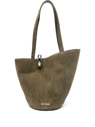 Jacquemus The Bamba suede tote bag - Green