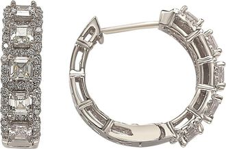 Suzy Levian CZ Huggie Hoop Earrings in White at Nordstrom Rack, Size No Size