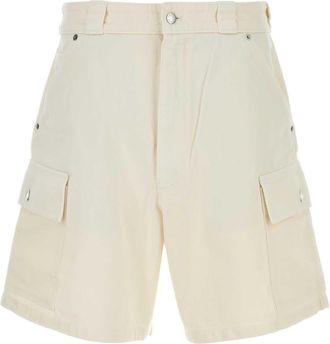 Prada Mens White Denim Bermuda Shorts - Ivory Cotton - Size X-Large