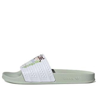 adidas Adilette Slides Linen Green White HR0095