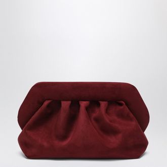 Themoirè Medium Bios Clutch Plum Suede Effect