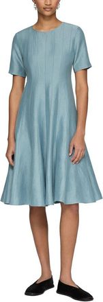 Lafayette 148 New York Plus Linen-Blend Fit & Flare Dress