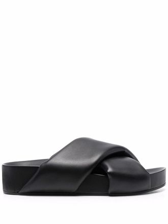 Jil Sander Sandali con design a incrocio - Nero