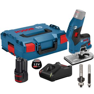 Bosch Fresadora De Cantos A Bater&iacute;a Gkf 12v-8 12 V / 1x 2,0 Ah Bater&iacute;a + Cargador Incl. 2x Fresas En L-boxx