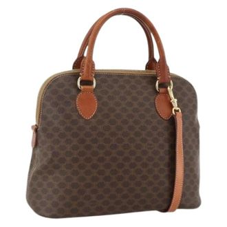Celine Pre-owned Handbags, female, Brown, Size: ONE SIZE Pre-owned Vintage Macadam Canvas Hand Bag