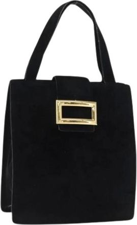 Prada Pre-owned Handbags, female, Black, Size: ONE SIZE Pre-owned Vintage Suede Handbag