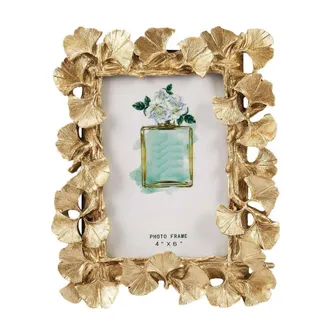 OEM Marco De Resina Retro Con Dise&ntilde;o De Hoja De Ginkgo Dorado Para Fotos, Decoraci&oacute;n Del Hogar