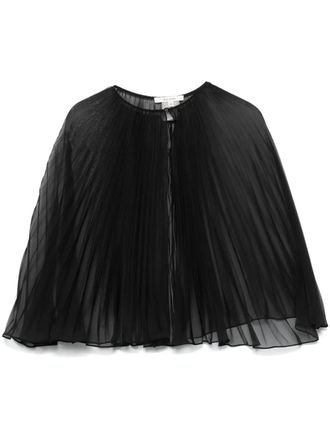Nensi Dojaka georgette pleated cape - Black