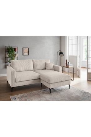 Livetastic Ecksofa, Beige, Textil, Uni, F&uuml;llung: Schaumstoff,Schaumstoff, L-Form, links montierbar, rechts montierbar, 204x153 cm, Made in EU, R&uuml;cken echt, Wohnz