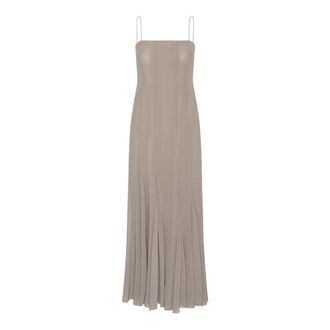 Rotate ROTATE Birger Christensen, Gowns, female, Gray, Size: M Long Chiffon Dress