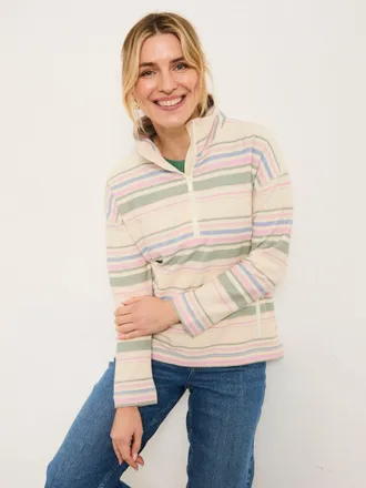 Fat Face FatFace Thea Multi Textured Stripe Half Neck Sweat