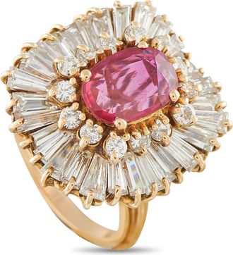 Luxury Bazaar 18K Yellow Gold 4.0ct Diamond and Ruby Ring MF10-050626