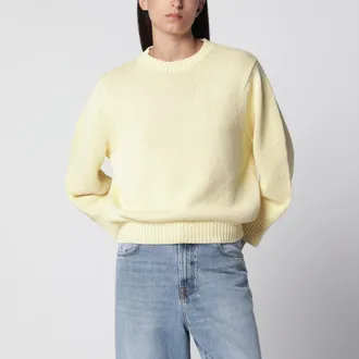 Toteme Maglione girocollo oversize in cotone color crema