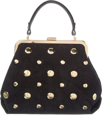 Persaman New York Suede Studded Satchel