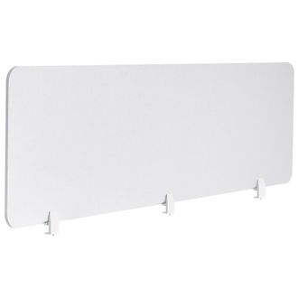 Beliani Panel Separador Ac&uacute;stico Escritorio Pet Tapizado En Tela 180 X 50 Cm Blanco Crema Split