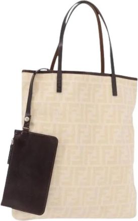 Fendi Pre-owned Vintage Tote Bag - Dames - Vintage Shopper - Beige - ONE Size - Leer - Vintage