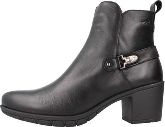 Fluchos Nydia Enkellaars - Dames - Laarzen met Hak - Zwart - 38 EU - Leer - Schoenen