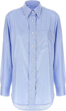 Brioni Sea Island Katoenen Overhemd - Dames - Overhemden - Blauw - L - Katoen - Overhemden