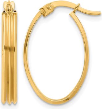Diamond2Deal 10K Yellow Gold Oval Shape Hoop Earrings