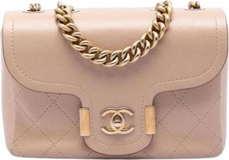 Chanel Pre-owned Vintage Flap Bag - Dames - Vintage Schoudertas - Beige - ONE Size - Leer - Vintage