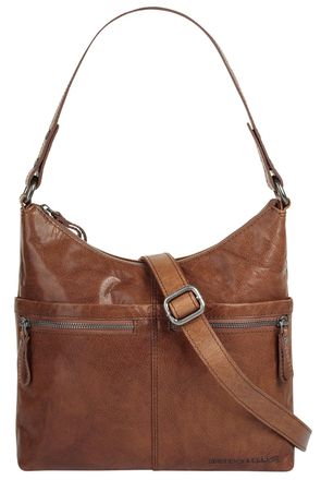 Spikes & Sparrow Umh&auml;ngetasche SPIKES & SPARROW, Damen, Gr. B/H/T: 24cm x 24cm x 5cm onesize, braun (cognac), Leder, leicht gl&auml;nzend, unifarben, Taschen Umh&auml;ngetasche,