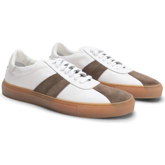 Robert Barakett Dalton Stripe Sneaker in Tobacco at Nordstrom, Size 11.5