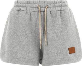 Fendi Korte Broeken, Dames, Grijs, L, Katoen, Shorts