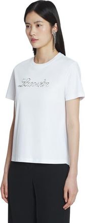 Lanvin Bead Embroidered T-Shirt in Optic White at Nordstrom, Size X-Small Eu