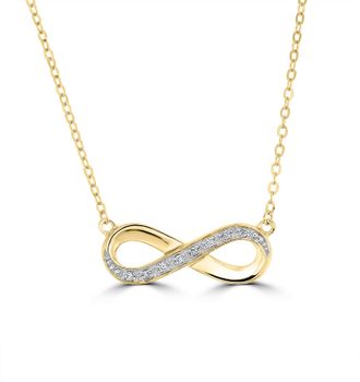 The Diamond Store Infinity Necklace Lab Diamonds in 18K Gold Vermeil