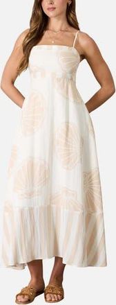 Blu Pepper Shell Print Midi Sundress in Light Taupe at Nordstrom Rack, Size Large