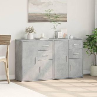 Berkfield Home Sideboards 2 pcs Concrete Grey 60x31x70 cm Engineered Wood | Size: 60 x 31 x 70 cm