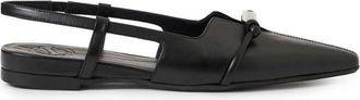 Iceberg Sandalen met Bandje en Toelopende Neus - Dames - Ballerinas - Zwart - 38 EU - Leer - Schoenen