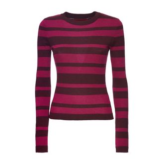 La DoubleJ Truien & Vesten, Dames, Roze, XL, Katoen, Gestreept Crewneck