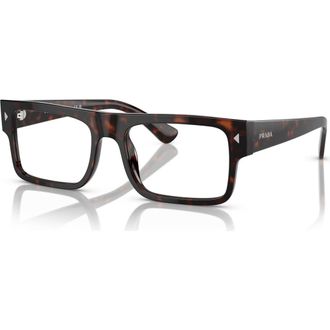 Prada 57mm Rectangle optical glasses in Tortoise at Nordstrom
